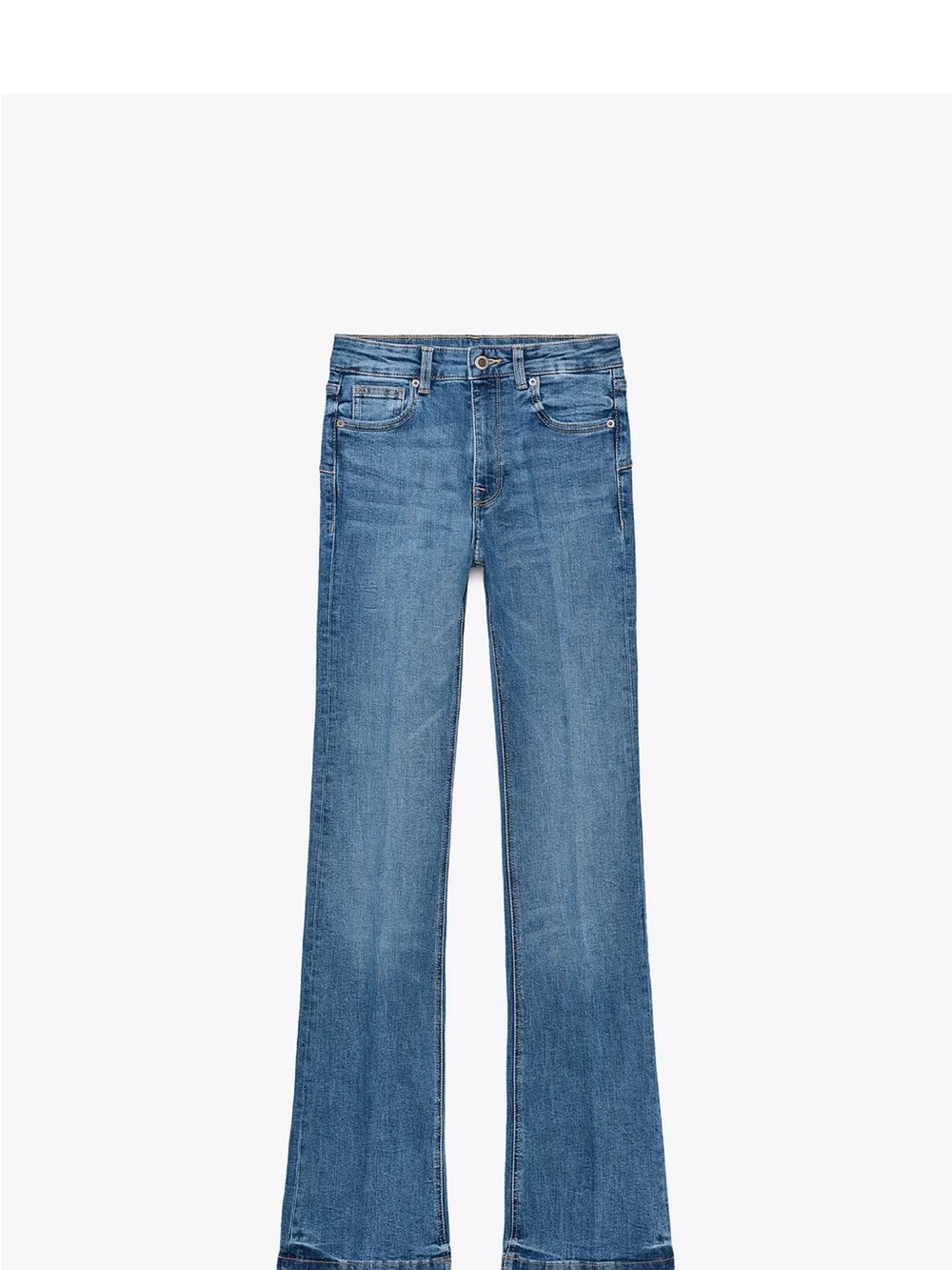Zara Medium Blue Wide-Leg Jeans for Women